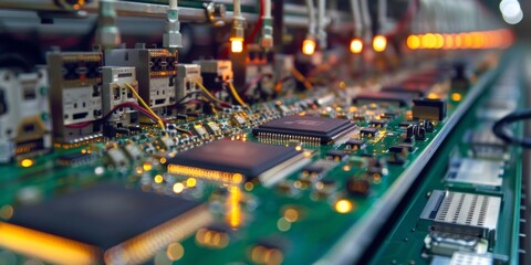 Poster - Electronics factory testing and packaging consumer electronics