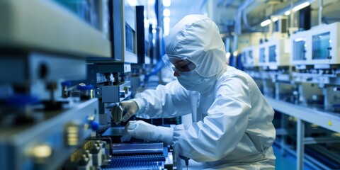 Poster - Cleanroom facility manufacturing semiconductors with precision tools