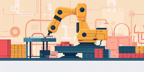 Fototapete - Machine learning algorithms optimizing production schedules and logistics
