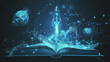 © Tanayut - Digital illustration of a rocket launching from an open book with planets, symbolizing knowledge and imagination..