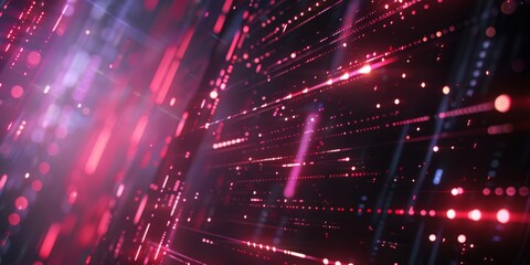 Fototapete - This neon red matrix background suits futuristic and technologythemed designs, offering a hightech visual appeal