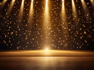 Wall Mural - Golden Stage Spotlights Royal Awards Graphics Background