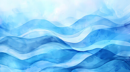 Wall Mural - Abstract wave watercolor background in blue colors