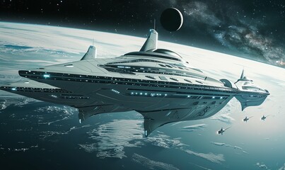 Wall Mural - space tourism becoming mainstream with commercial spaceflights and luxury space resorts, offering ex