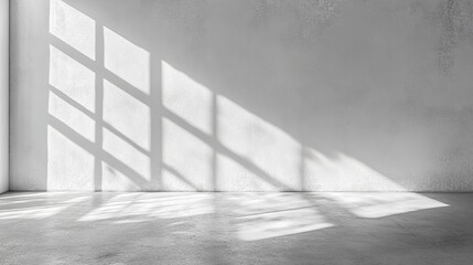 Wall Mural - Wall texture with smooth, white surfaces and shadow play