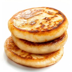 Medium shot of Irish Boxty, isolated on a white background, bright and vivid tonality 