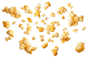 Wall Mural - PNG Delicious buttery popcorn kernels scattered