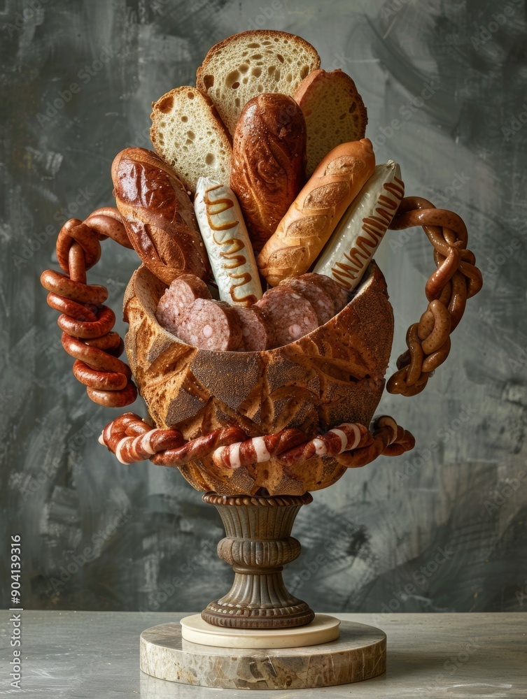Bakery trophy. Winner's cup made of bread. A prize that is given to the ...