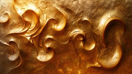 Poster - Abstract Gold Swirls luxury gold background. intricate swirling patterns and shimmering textures. The intricate patterns evoke a sense rich and elegant.