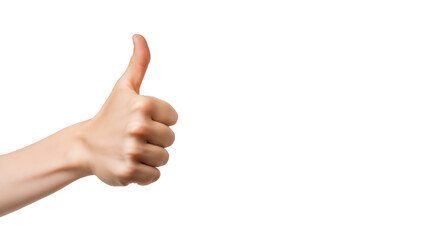 Wall Mural - thumb up finger cutout. realistic hand with thumb up finger
