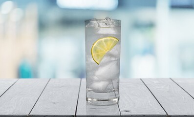 Poster - pouring drinking clean water in a glass