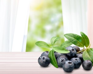 Poster - Tasty fresh sweet blueberry berries