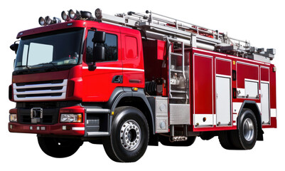 Canvas Print - PNG Firetruck vehicle white background transportation.