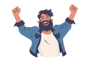 Poster - happy man stock image isolated vector style