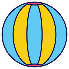 Wall Mural - illustration of a balloon. beach ball icon