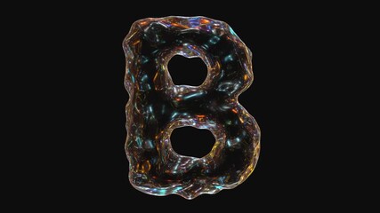 Poster - Alphabet letter b animation isolated on black background