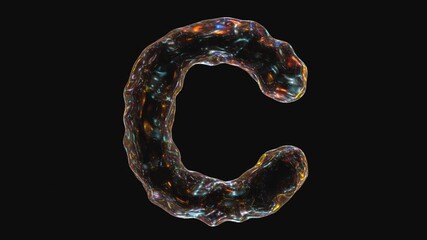 Poster - Alphabet letter c animation isolated on black background
