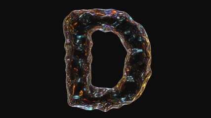 Poster - Alphabet letter d animation isolated on black background