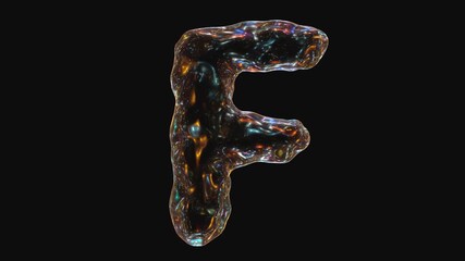 Poster - Alphabet letter f animation isolated on black background