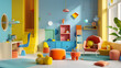 © javu - Colorful and modern kids' room with playful decor and bright elements..