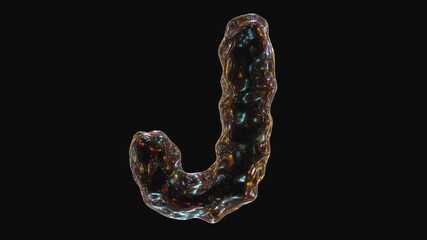 Poster - Alphabet letter j animation isolated on black background