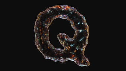 Poster - Alphabet letter q animation isolated on black background