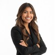 © VISUAL BACKGROUND - A woman in a black blazer with her arms crossed