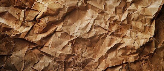 Poster - close up view of an ancient creased brown paper with copy space image