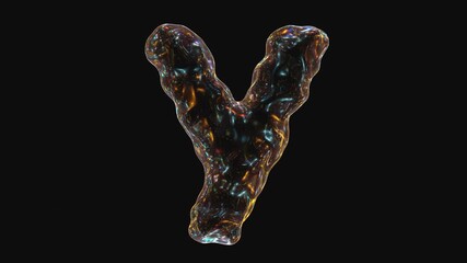 Poster - Alphabet letter y animation isolated on black background