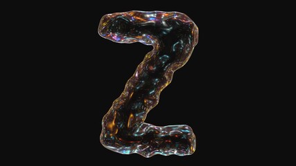 Poster - Alphabet letter z animation isolated on black background