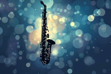 vector background for jazz music event with clarinet