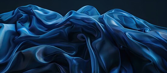 Sticker - A mysterious blue fabric against a dark background evokes feelings of hidden secrets solitude and determination in this evocative copy space image