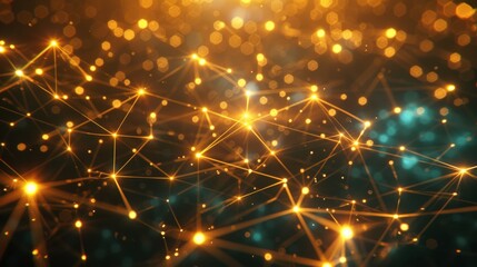 Poster - A dazzling fractal grid of interconnected nodes glows brilliantly against a dark background, creating a visually striking digital network