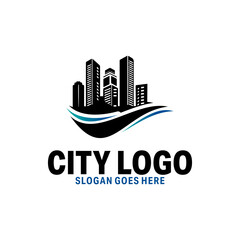 Sticker - City logo design Vector  illustration