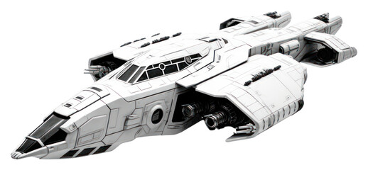 Poster - PNG Spaceship aircraft vehicle white.