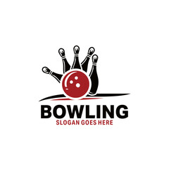 Sticker - Bowling logo design vector illustration