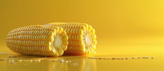 Sticker - Yellow background enhances copy space image for vibrant fresh corn