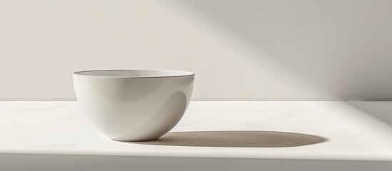 Canvas Print - White bowl set against a white backdrop providing ample copy space image