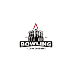 Wall Mural - Bowling logo design vector illustration