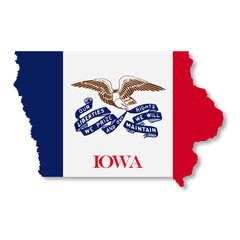 iowa state flag map illustration