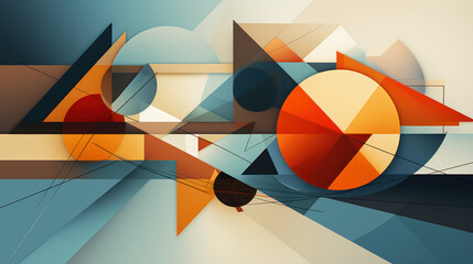 Wall Mural - Abstract Geometric Triangles with Gradient Background. Modern, digital mosaic pattern. Visually dynamic.