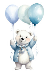 Canvas Print - PNG Polar Bear balloon party bear.