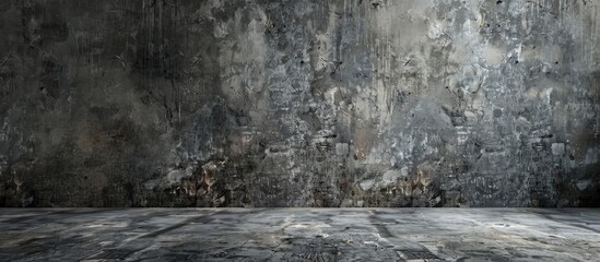 Canvas Print - Background of a concrete wall in a dark grey textured finish with copy space image