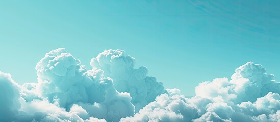 Sticker - Light blue sky background with beautiful white clouds ideal for a copy space image