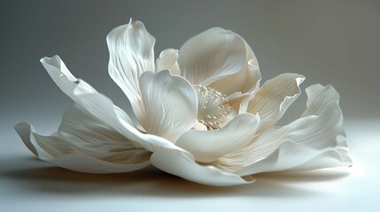 Poster - White Flower with Delicate Petals