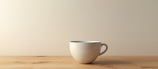 Canvas Print - A coffee cup on a table with a copy space image