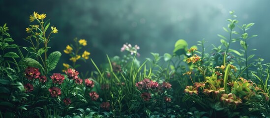 Poster - spring blooms showcasing the first flowers against a backdrop of lush greenery in a vibrant copy spa