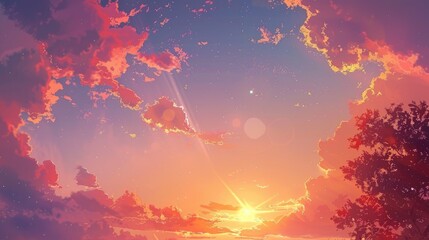 Aufkleber - dawn sky