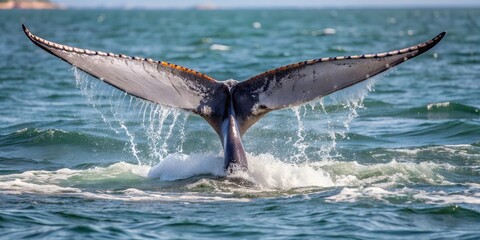 Humpback Whale Tail Fluke Peduncle Throw Generative AI