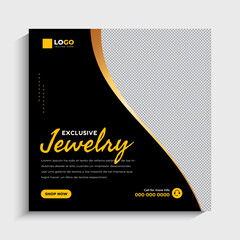 jewelry social media instagram post or web banner template design
